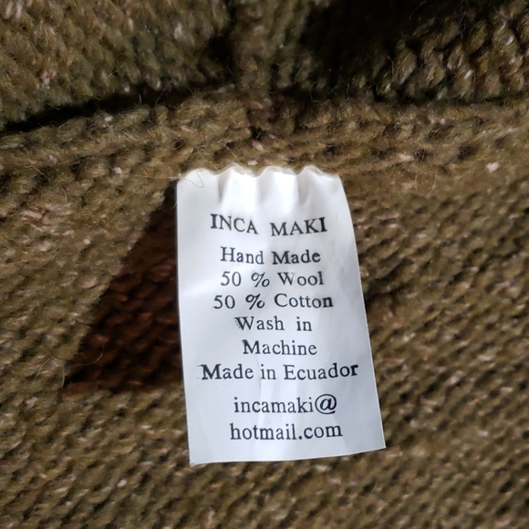 Inca Maki zip front sweater handmade m l - Picture 4 of 6